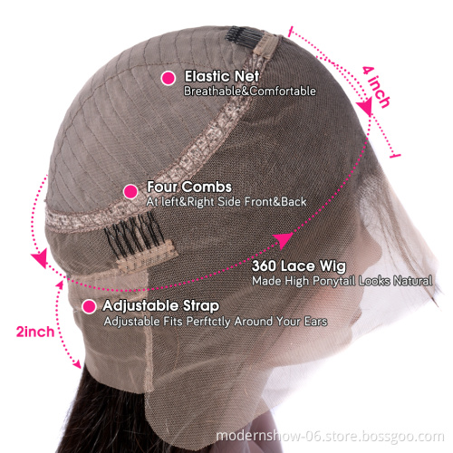 100 Cuticle Aligned Hair Lace Wig,Curly Wave 360 Degree Lace Frontal Wigs Human Hair